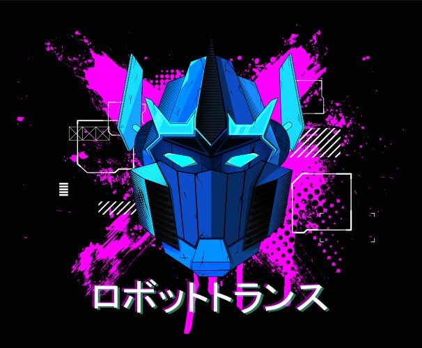 blue transformer art for t-shirt and merch design vector image