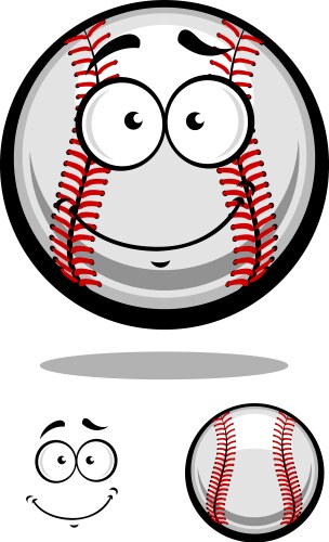 Smiling cartoon baseball ball vector image