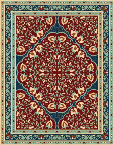 Blue and red for carpet vector image