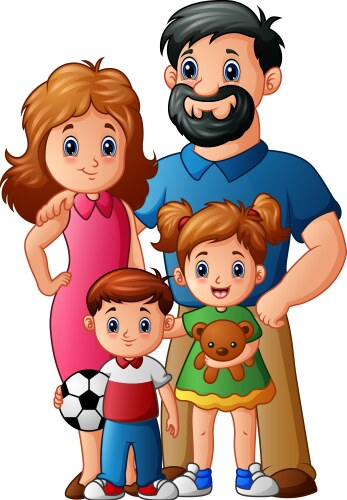 Happy family cartoon vector image