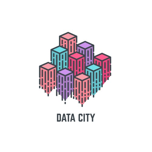 Data city skyscrapers vector image