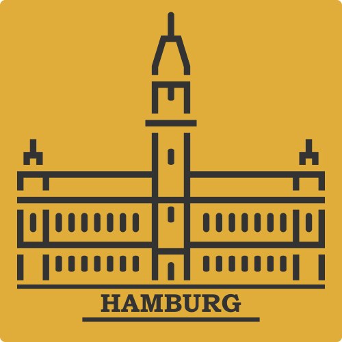 Hamburg architecture of german cities vector image