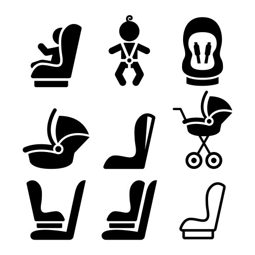 Baby car seat toddle - safe child travel vector image