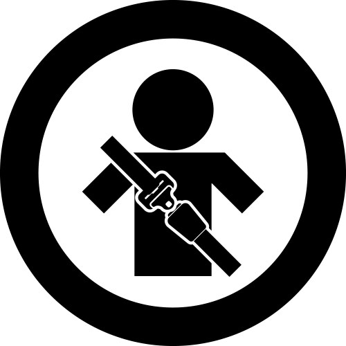 Man with forklift seat belt stick figure car vector image