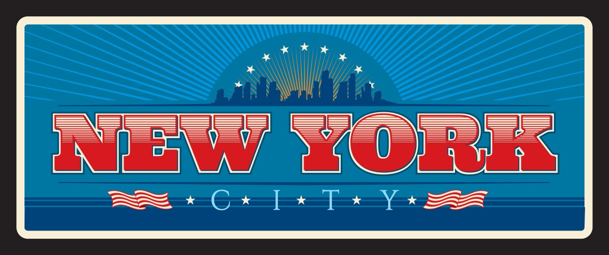 retro style banner for new york city vintage card vector image