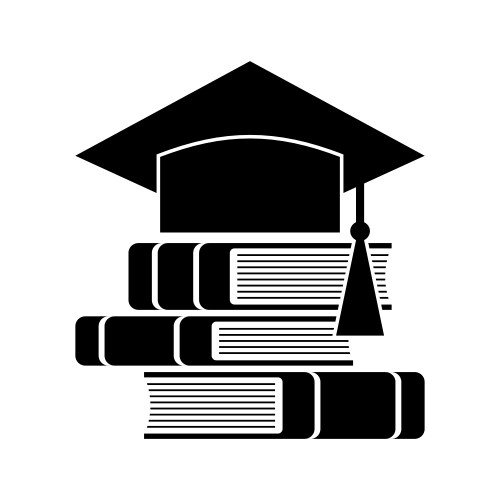 celebrating graduating hat and books vector image