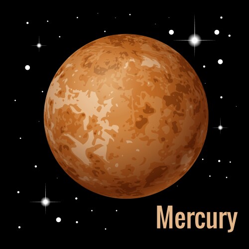 Mercury planet 3d high vector image