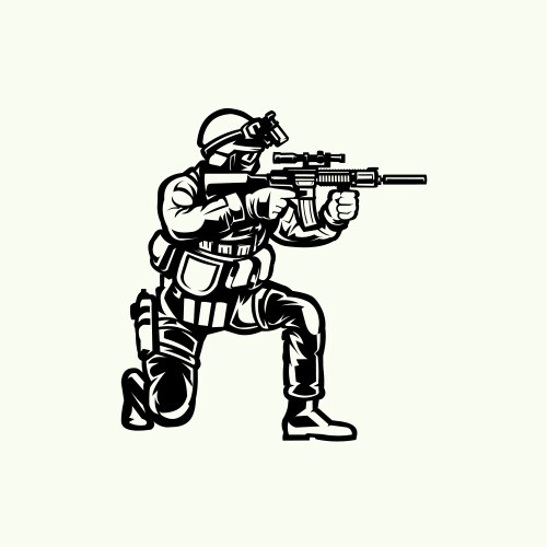 Military soldier in modern operator vector image