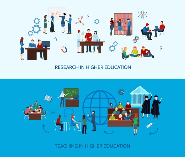 university learning horizontal banners vector image