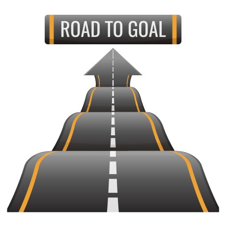 Road to goal abstract way success achievement vector image