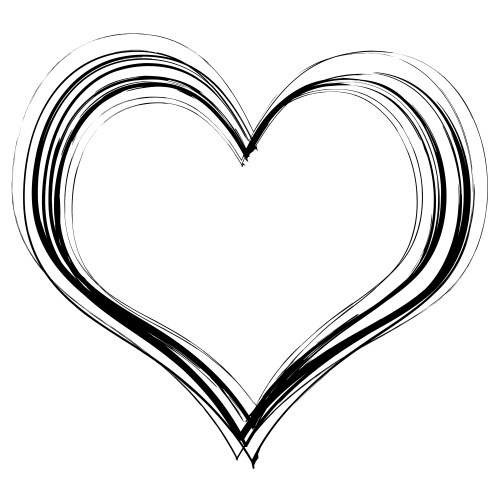 Scribble heart vector image