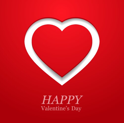 Valentines day card with heart vector image