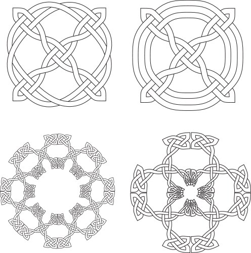 4 celtic knot patterns vector image