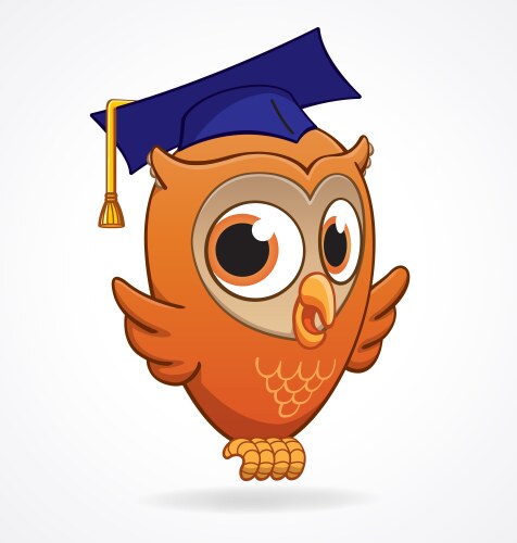 cute smart cartoon owl vector image