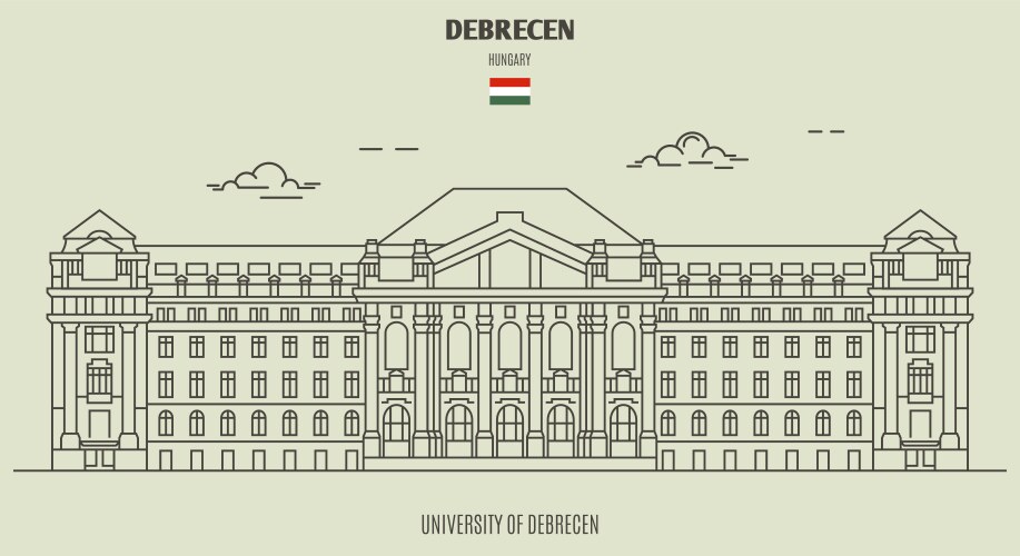 University of debrecen vector image