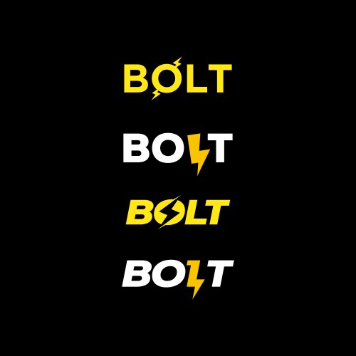 lightning set bolt logo design template vector image