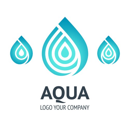 Water drop symbol blue logo template icon vector image