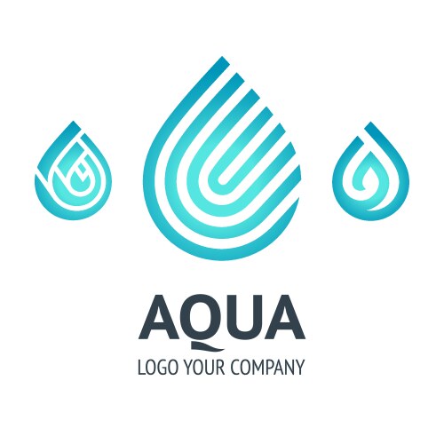 Water drop symbol blue logo template icon vector image