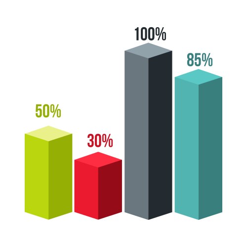 Column graph icon flat style vector image