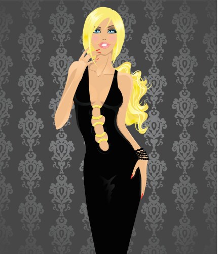 Glamour blonde girl vector image