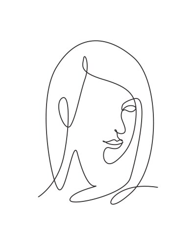 one continuous line drawing sexy beauty woman vector image