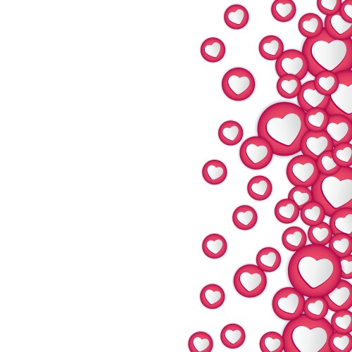 White background with hearts signs vector image