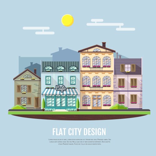 Flat style modern icon design of cafe building vector image