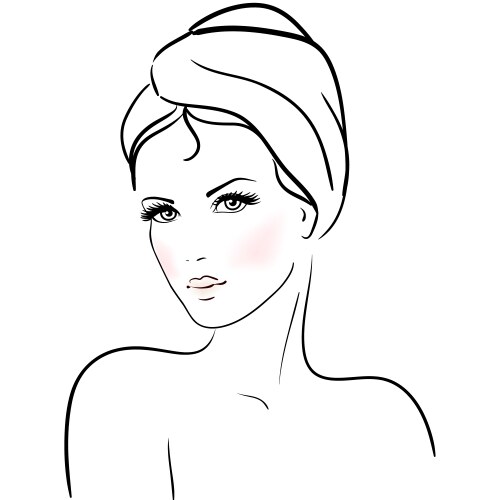 beautiful young woman with towel vector image