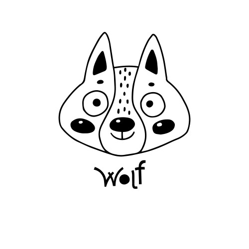 Avatar cute face wolf cub portrait vector image