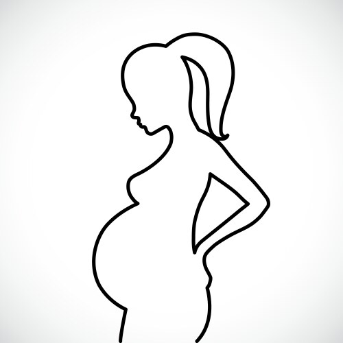 pregnant woman line icon vector image