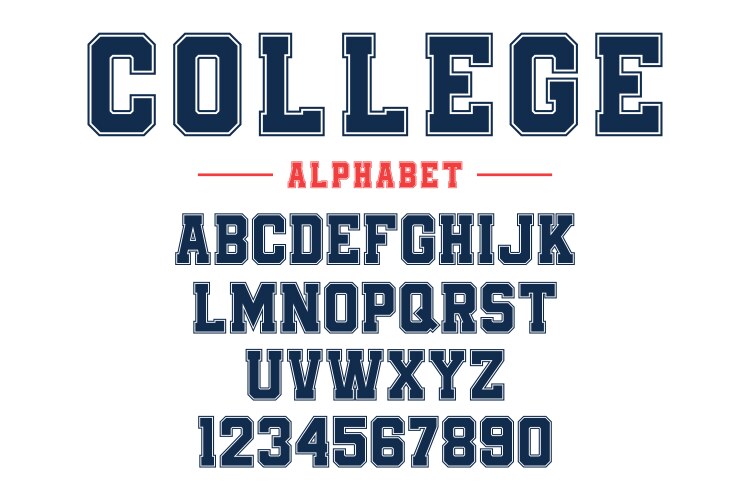 Classic college font vintage sport vector image