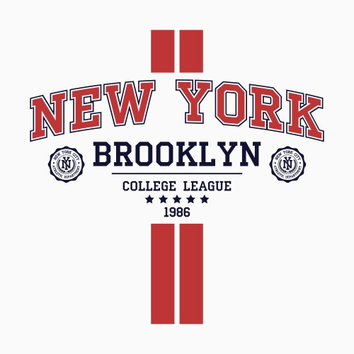 New york brooklyn college t-shirt design vector image