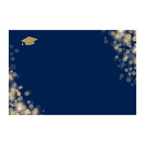 Blue golden frame graduate banner vector image