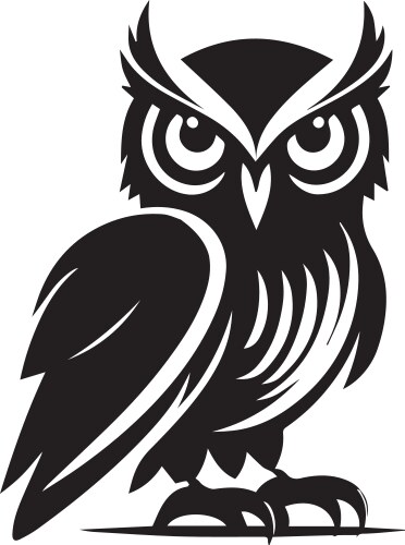 Owl bird logo line art template design vector image