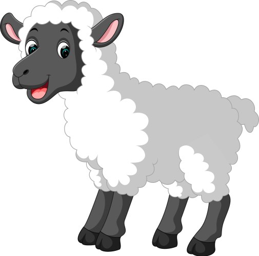 Cute sheep cartoon vector image