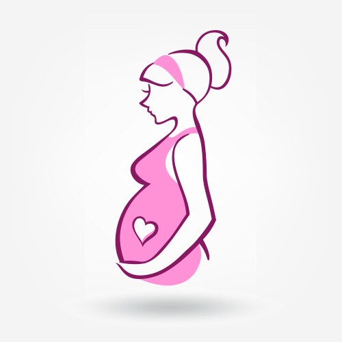 pregnant woman sticker vector image