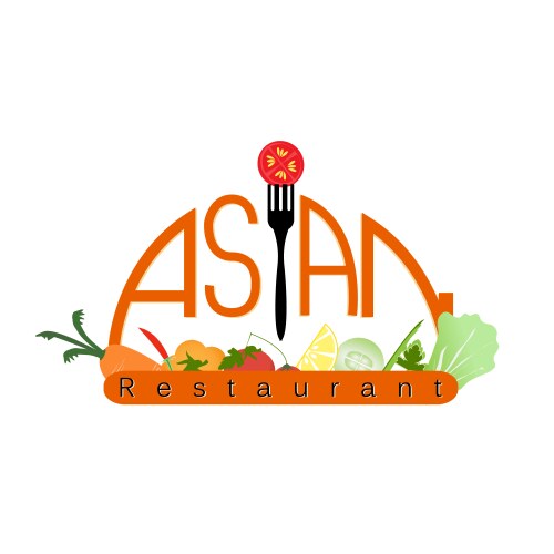 Logo for asian restaurant design restaurants vector image