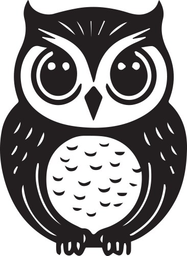 Owl bird logo line art template design vector image