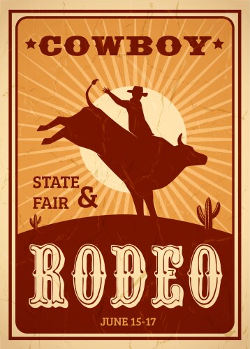 Advertisement rodeo poster vector image