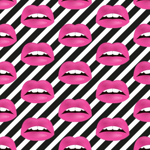 glamour seamless lip pattern vector image