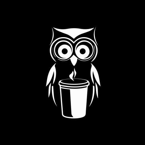 Coffee bird logo design combination with vector image