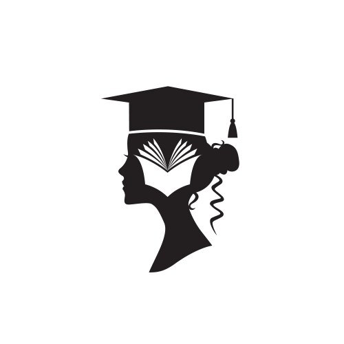 Graduate girl and book vector image