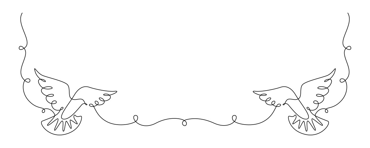 one continuous line drawing of flying dove bird vector image