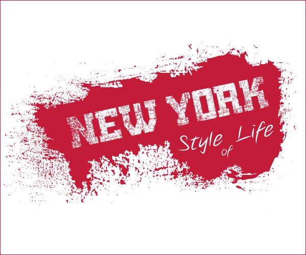 Nyc t-shirt grunge red vector image