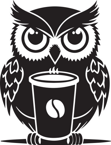 Coffee bird logo design combination with vector image