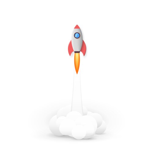 Rocket fly business idea start up concept vector image