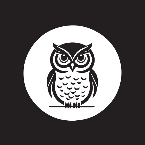 Owl bird logo line art template design vector image