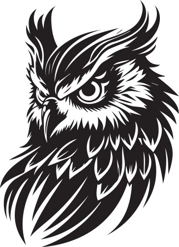 Owl bird logo line art template design vector image