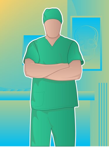 Surgeon in operating room vector image