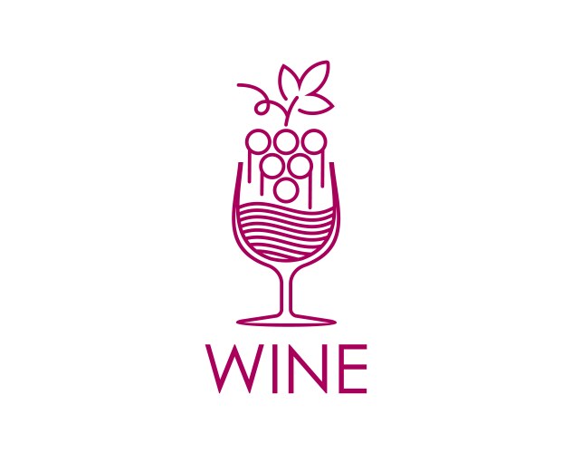 Grape wine icon of wineglass winery winemaking vector image